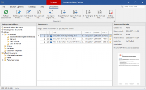 Document Archiving Desktop